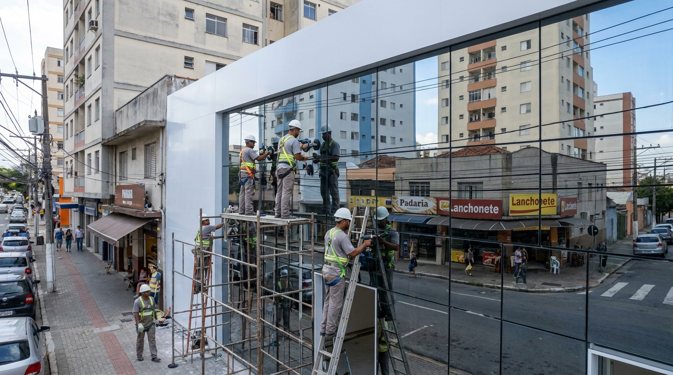 Fachada espelhada em esquina em Londrina-PR